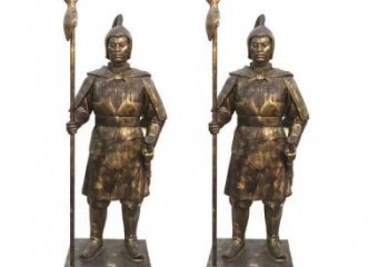 仿真武士雕塑 店門(mén)口園林雕塑 民俗小品