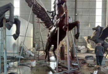 庭院飛馬銅雕塑 城市古銅色雕塑 動物小品