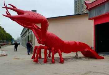 庭院玻璃鋼龍蝦雕塑 城市古銅色雕塑 生物小品