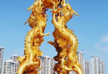 龍形銅雕塑，鑄銅工藝，大型動(dòng)物雕塑制造商 (6)