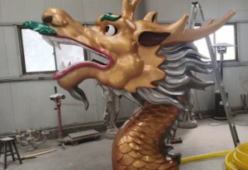 抽象龍頭雕塑，黃銅材質(zhì)，公園園林?jǐn)[件