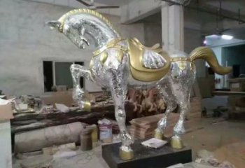 加工奔馬雕塑，鏡面工藝，仿真動物小品
