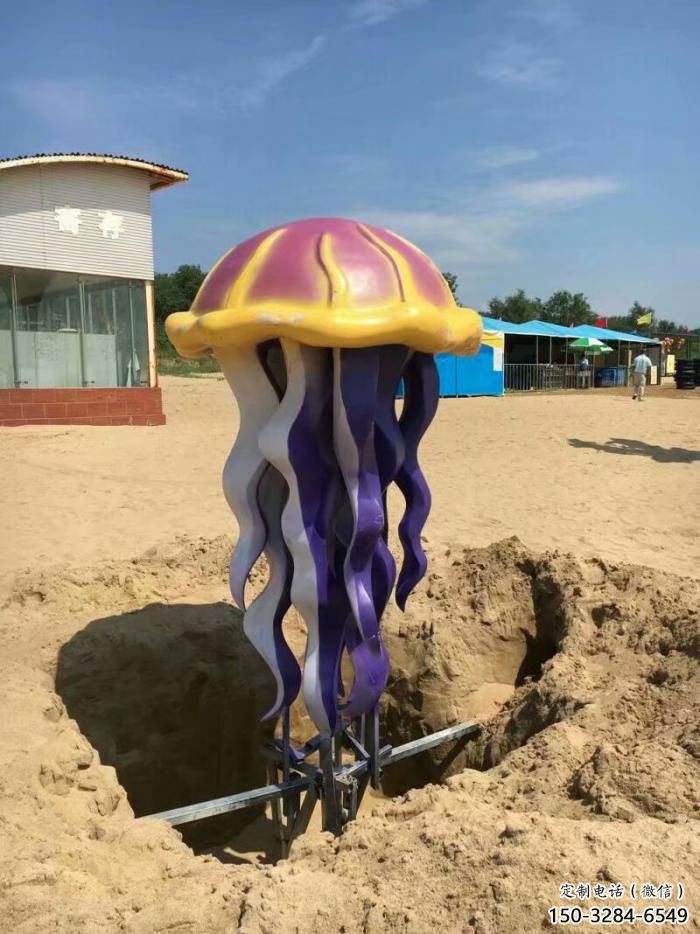 玻璃鋼彩繪水母雕塑 仿真海洋生物雕塑 步行街?jǐn)[件 玻璃鋼彩繪水母雕塑 仿真海洋生物雕塑 步行街?jǐn)[件