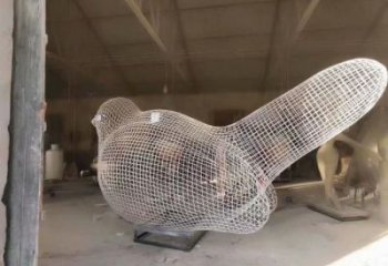 庭院鳥(niǎo)類雕塑，動(dòng)物小品，網(wǎng)格工藝