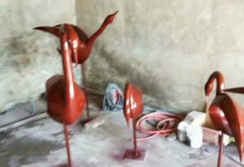 庭院鳥(niǎo)類雕塑，動(dòng)物主題，鍍銅工藝