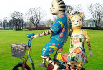 庭院小貓雕塑，動物小品，卡通工藝