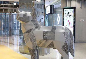 街道小牛雕塑，動物小品，啞光工藝