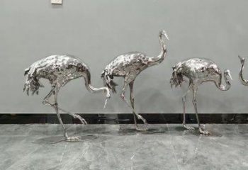 仿真白鶴雕塑 店門(mén)口園林雕塑 動(dòng)物小品