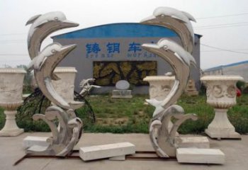 廣場(chǎng)魚形雕塑，卡通水景雕塑，抽象效果