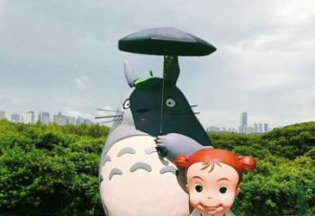 廣場龍貓雕塑，卡通水景雕塑，抽象效果