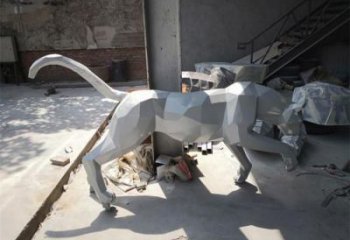 售樓部獵豹雕塑，噴砂發(fā)光雕塑，彩繪題材