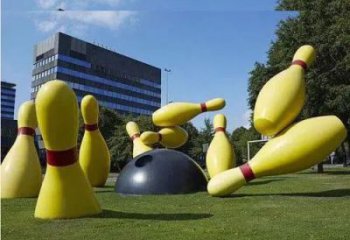 戶外保齡球雕塑廠家，公園歐式雕塑，烤漆工藝雕塑