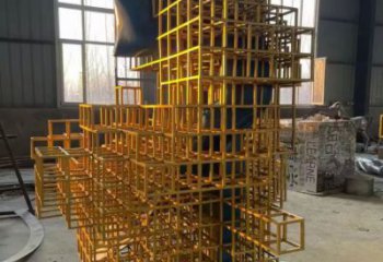 鏤空魔方雕塑 噴水園林小品 住宅小區(qū)雕塑