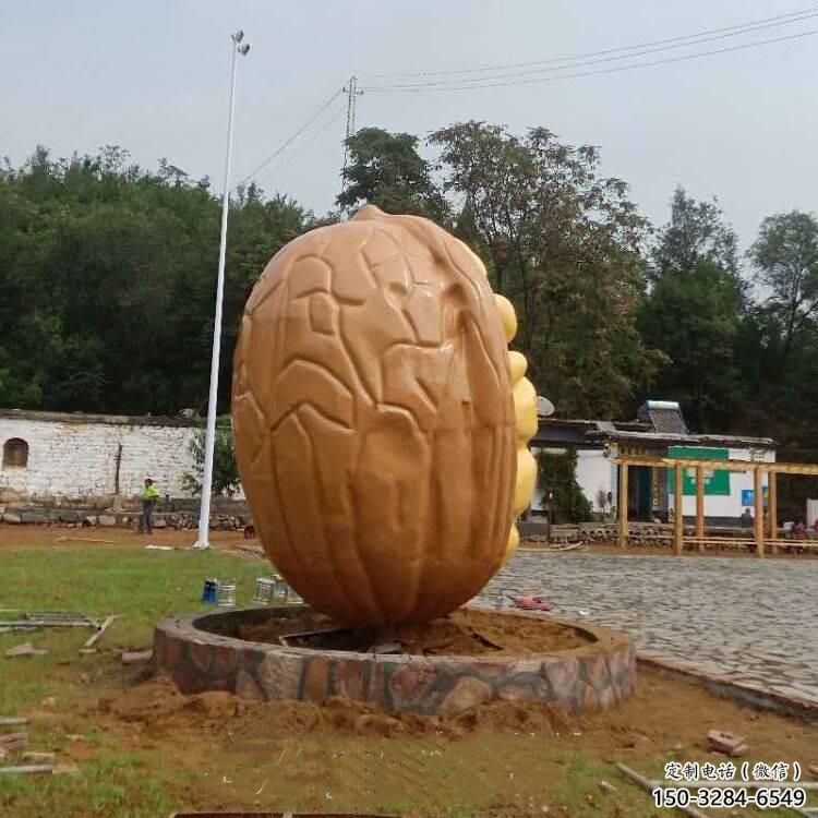 噴漆核桃雕塑 中式村口農作物雕塑 草地雕塑 噴漆核桃雕塑 中式村口農作物雕塑 草地雕塑