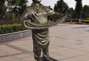 拉絲廚師雕塑 鏤空創(chuàng)意卡通雕塑 別墅區(qū)動漫雕塑