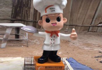 噴漆廚師雕塑 中式村口卡通雕塑 草地動漫雕塑