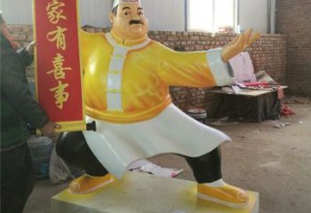 商業街廚師雕塑 烤漆卡通雕塑 彩繪動漫雕塑
