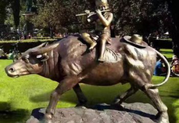 廣場(chǎng)牧童雕塑廠家 抽象民俗雕塑 烤漆鑄銅雕塑