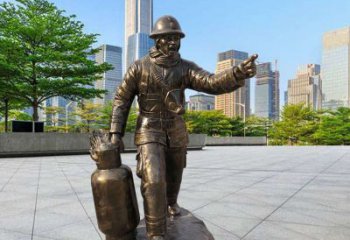 售樓處消防員雕塑 商業(yè)街雕塑 廣場擺件