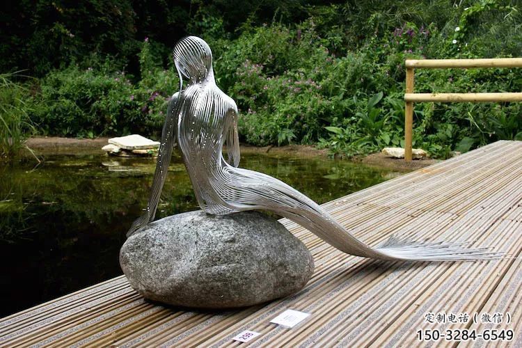 園林美人魚雕塑 大型景觀卡通雕塑 中式動(dòng)漫雕塑