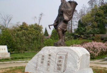 別墅區李時珍雕塑 大型別墅區人物雕塑 鑄銅名醫雕塑