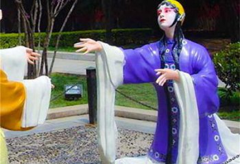 彩繪京劇雕塑 現代民俗雕塑 公園唱戲雕塑