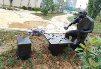公園下象棋雕塑 創意民俗雕塑 美陳雕塑
