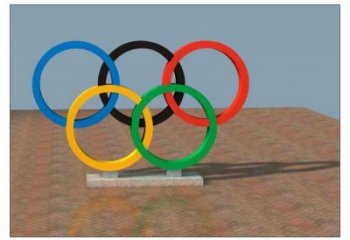 烤漆五環雕塑廠家，運動擺件，體育標識小品