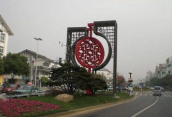 景區(qū)中國結(jié)雕塑廠家，烤漆工藝制作，民俗文化標(biāo)識