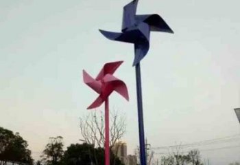 住宅小區(qū)風車雕塑 啞光風動雕塑 公園旋轉雕塑
