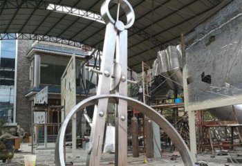 草地圓規(guī)雕塑 現(xiàn)代校園標(biāo)識(shí)雕塑 大型景觀雕塑