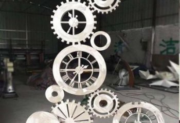 幾何齒輪雕塑 發(fā)光公園機械雕塑 大門口工業(yè)雕塑
