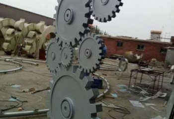 拉絲齒輪雕塑 鏤空創(chuàng)意機(jī)械雕塑 別墅區(qū)機(jī)械雕塑
