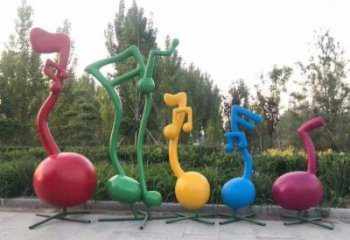 幾何樂譜雕塑 發(fā)光公園音樂雕塑 大門口符號(hào)雕塑