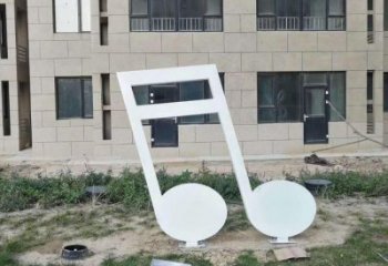 鏡面樂譜雕塑 烤漆大型音樂雕塑 彩繪符號(hào)雕塑