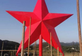 拉絲五角星雕塑 鏤空創(chuàng)意紅色文化 別墅區(qū)紅色文化