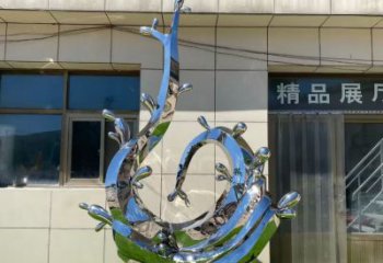 大型水花雕塑 鍛造發光水景雕塑 房地產雕塑
