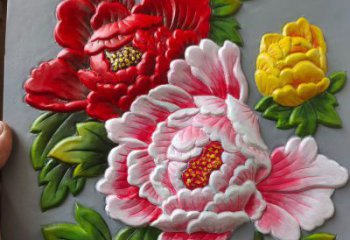 牡丹花浮雕廠家，花卉主題，鑄銅花卉浮雕制作