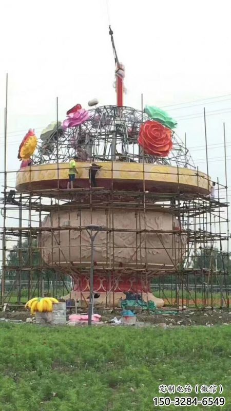 花籃雕塑工程制作訂做，城市雕塑，景觀小品公園花籃雕塑專供