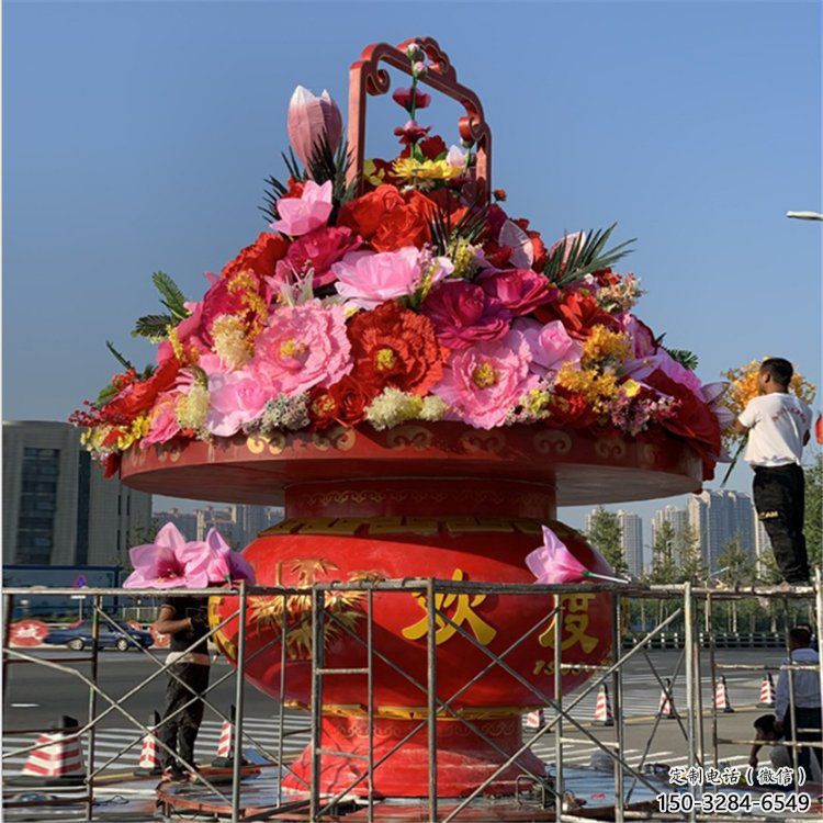 酒店花籃雕塑，仿真歐式雕塑，仿古擺件