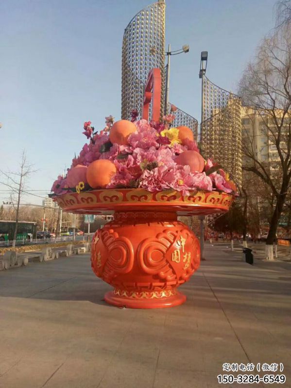 景觀花籃雕塑特供，標識雕塑，旅游區花籃雕塑定制