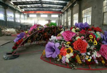 構(gòu)件花籃雕塑常用，景觀概念，景觀花卉花籃雕塑擺件供求