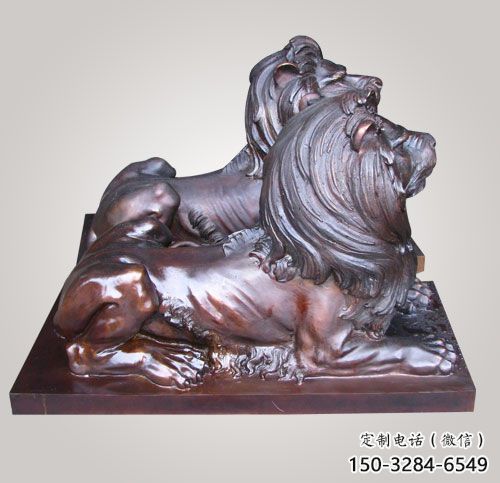 紅銅獅子方案精品，景觀雕塑，房地產趴獅雕塑生產商