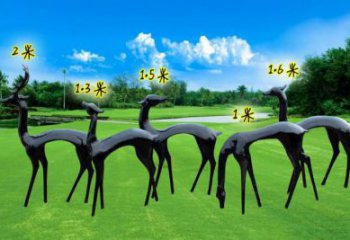 抽象小鹿雕塑專供，美陳雕塑，仿銅小鹿雕塑預(yù)定
