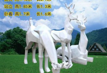 小鹿雕塑訂做，動物雕塑，抽象小鹿雕塑生產廠家