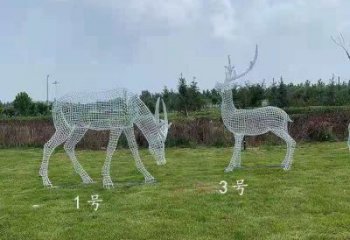 景觀鏤空梅花鹿雕塑承接，城市裝飾，大型燈光梅花鹿雕塑公司