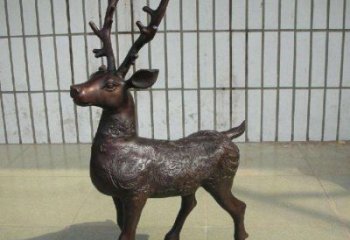 銅梅花鹿雕塑供給，街道標識，梅花鹿銅雕塑供應