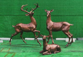 銅小鹿雕塑批發，鍛造工藝，小鹿銅雕塑承接