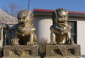 青銅獅子雕塑提供，鑄造藝術(shù)，中式蹲獅雕塑通用