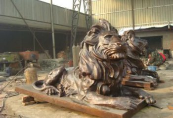 雕塑獅子景觀精選，中式工藝，園林趴獅雕塑供給
